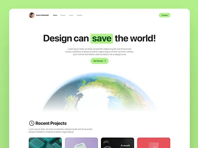 Portfolio Hero Section globe header banner hero section portfolio portfolio hero section portfolio website ui user friendly website herosection world