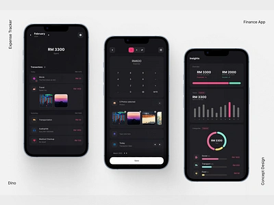 Dino - The Expense Tracking App design finance app minimalist mobile app ui