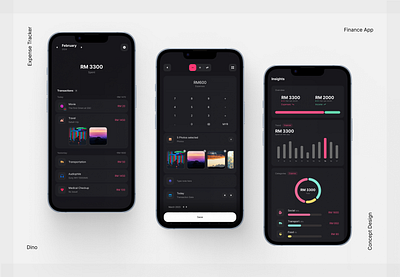 Dino - The Expense Tracking App design finance app minimalist mobile app ui