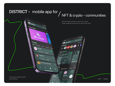 District - Mobile App Design for Crypto & NFT communities app app design app development crypto design mobile mobile app mobile app design nft phenomenon product product design ui ui design uiux user experience user interface ux ux design uxui