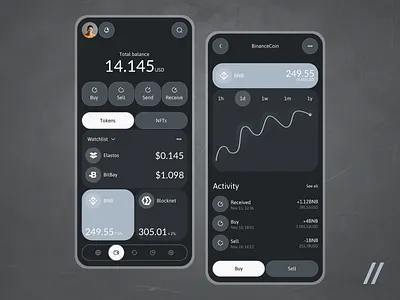Crypto Wallet Mobile iOS App android app app design bitcoin crypto cryptocurrency dashboard design interface ios mobile mobile interface nft product design start up ui ux