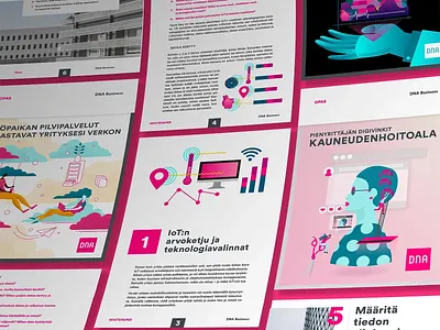 DNA Whitepaper publication design and illustration flat design graphic design illustration postmodern tech vector