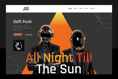 Landing Page Daft Punk Music Album agency landing page music ui ux design website
