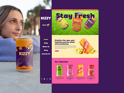 Packaged Drinks Retail Website Template cold drinks e commerce online shopping online stores retail small business