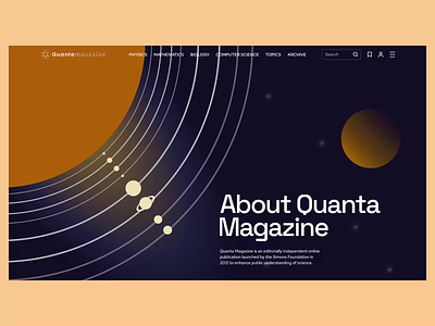 Quanta Magazine | News website redesign animation design ui ux web