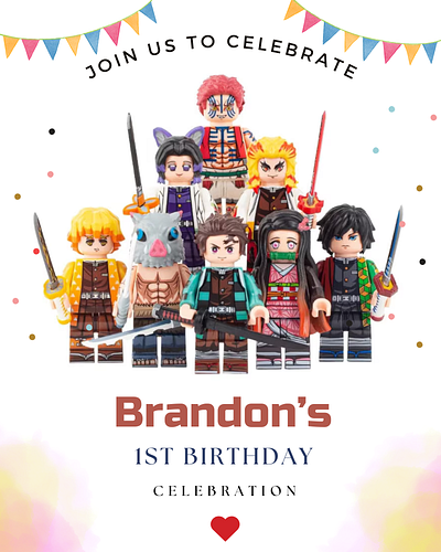 Demon Slayer Birthday Party demon slayer invite graphic design