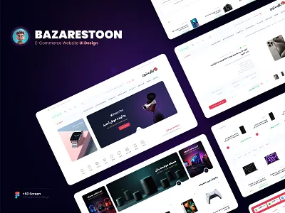 E-Commerce Website UI Design [Bazarestoon] apple watch digital e commerce iran laptop mobile mockup persian ui uiux ux web design