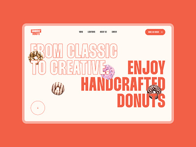 Web Design for Donuts "Sanders' Donuts" Family Cafe bakerydesign cafewebsite creativedesign customwebdesign designercommunity designinspiration donuts donutshop ecommercedesign foodiewebsite foodwebsite pastrydesign ui ui design uiux ux design visualdesign webdesign webflow design websitemockup