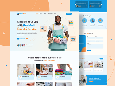 Laundry Services Landing Page best landing page design best laundry website cleaning website design concept dry clean landing page laundry design laundry services laundry services booking new concept online services services top laundry design ui ux design website design