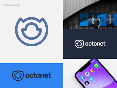 Internet service provider company logo Concept brand design brand identity branding design internet logo minimal modern logo octopus provider service tech