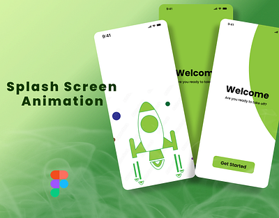 Splash Animation in for welcome page animation figma graphic design mobile ui