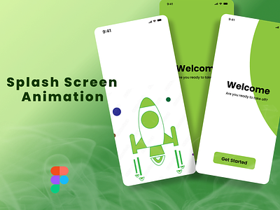 Splash Animation in for welcome page animation figma graphic design mobile ui
