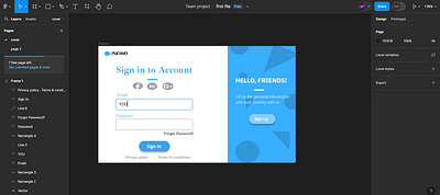 My first Figma design : basic sign up /in web page design design graphic design illustration logo ui