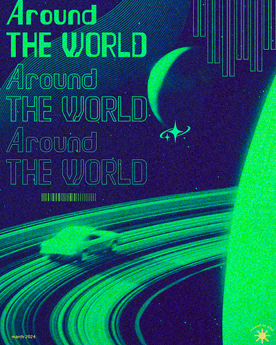 Around the World Daft Punk Poster cover design edit graphic design illustration illustrator music photoshop poster typography