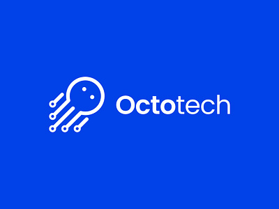 Octopus Squid Technology Digital Logo circuit cuttlefish design digital electronic graphic design internet kraken logo logo design minimalist modern network octopus sea simple squid tech technology tentacles