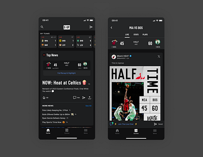 Sport News Mobile App design ui