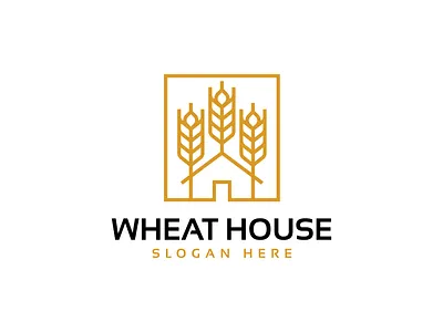 Wheat House Logo house logo real estate branding wheat logo