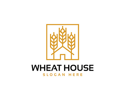 Wheat House Logo house logo real estate branding wheat logo