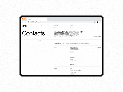 3XN ARCHITECTS | Contacts animation desing interaction ui ux web webdesign website