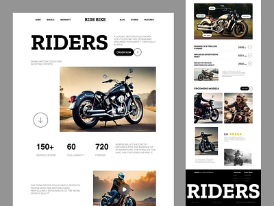 Riders | Bike Website Design bicycle bike accessories bike website biking cycling e mobility ebike ecommerce electric bike electric vehicle elegant helmets landing page luxury bike minimal motorbike motorcycle ride web design yamaha