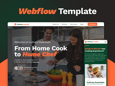 Culinary Essentials / Webflow Template graphic design one page ui ux webflow webflow template website