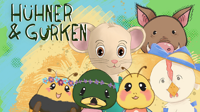 Hühner & Gurken 2d art animals character design design game game art game jam procreate prop design