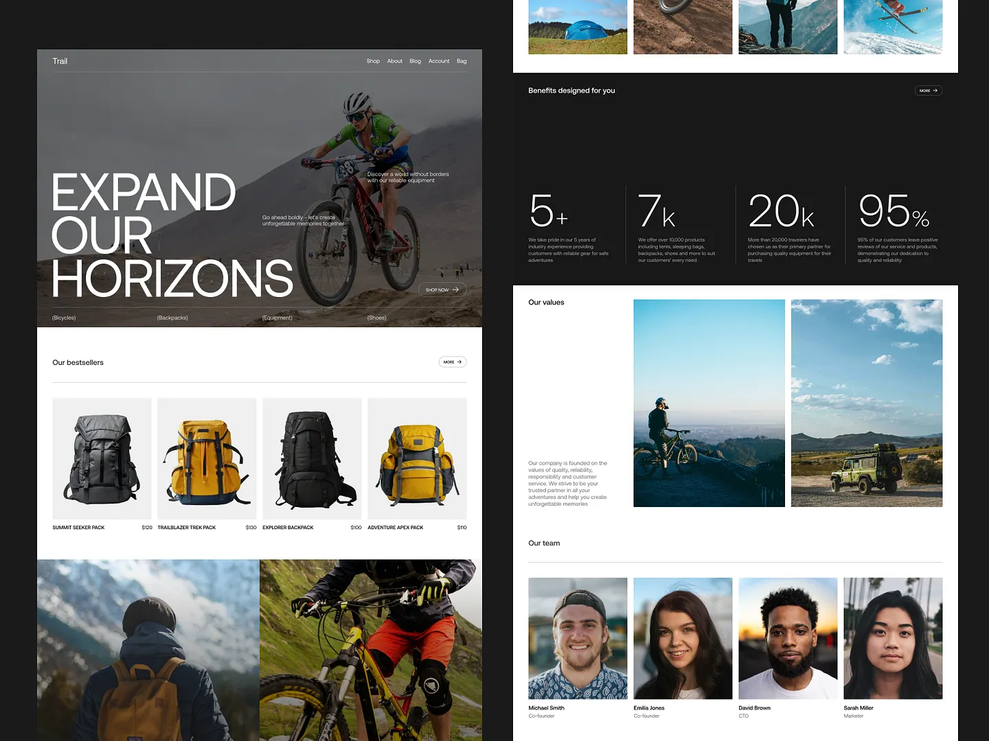 Dynamic Lifestyle Website Design for Outdoor Enthusiasts