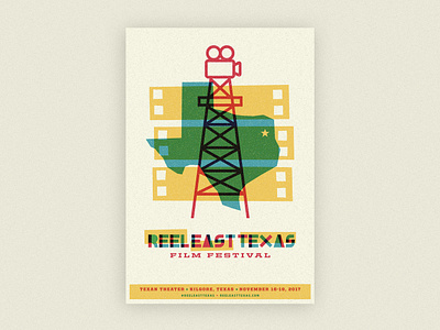 Reel East Texas Film Festival color log poster texture typography