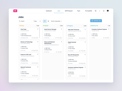 Job List - Kanban board design hr kanban list product product design saas ui ux