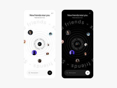 Searching friends dark mode design friends graphic design ideation mobile product design search ui white mode