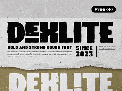 Dexlite — Bold Rough Font 70s 80s 90s bold design download font freebie pixelbuddha psd retro rough strong textured type typeface typography vintage