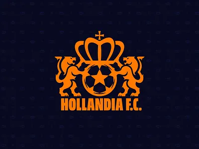 Hollandia FC - Football Crest brand branding crest crown design football illustration lion logo logo design soccer