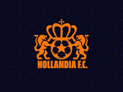 Hollandia FC - Football Crest brand branding crest crown design football illustration lion logo logo design soccer