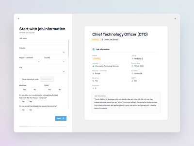 Create Job - HR SaaS create design form hr job product product design recruiter saas ui ux