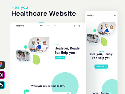 Healthcare Website Homepage app banner business flat healthcare healthcare website homepage illustration interface internet landing layout page people technology template vector website