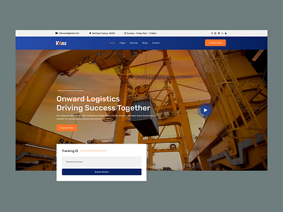 Transport & Logistic banner landing page logistic tranding 2024 transport uiux website