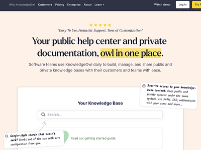 Knowledgeowl.com: SaaS Website Revamp langing page saas website