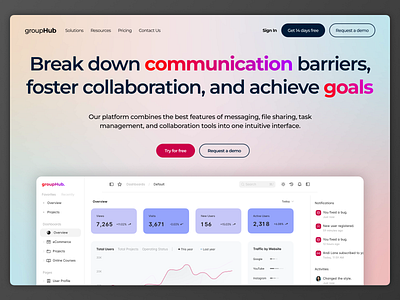 Communication Platform Landing Page daily daily ui dailyui dailyuichallenge design figma landing landing page landingpage ui ui design uidesign user interface ux ux design web web design webdesign website design websitedesign