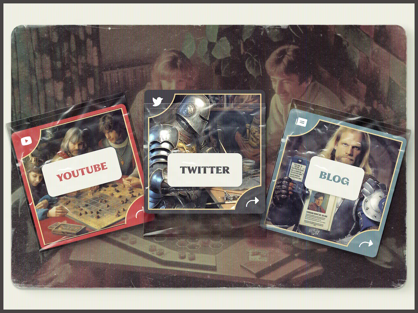 Vintage Website Design: Trading Card Style Social CTAs