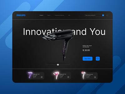 Philips Landing Page 3d animation branding graphic design home home page landing page logo motion graphics ui ux