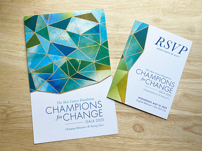 Skin Cancer Foundation's Champions for Change Gala Branding branding event branding gala graphic design invitation design menu design social media
