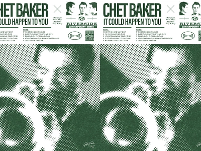 Chet Baker Poster chet baker graphic design half tone jazz jazz record music poster poster trumpet