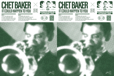 Chet Baker Poster chet baker graphic design half tone jazz jazz record music poster poster trumpet