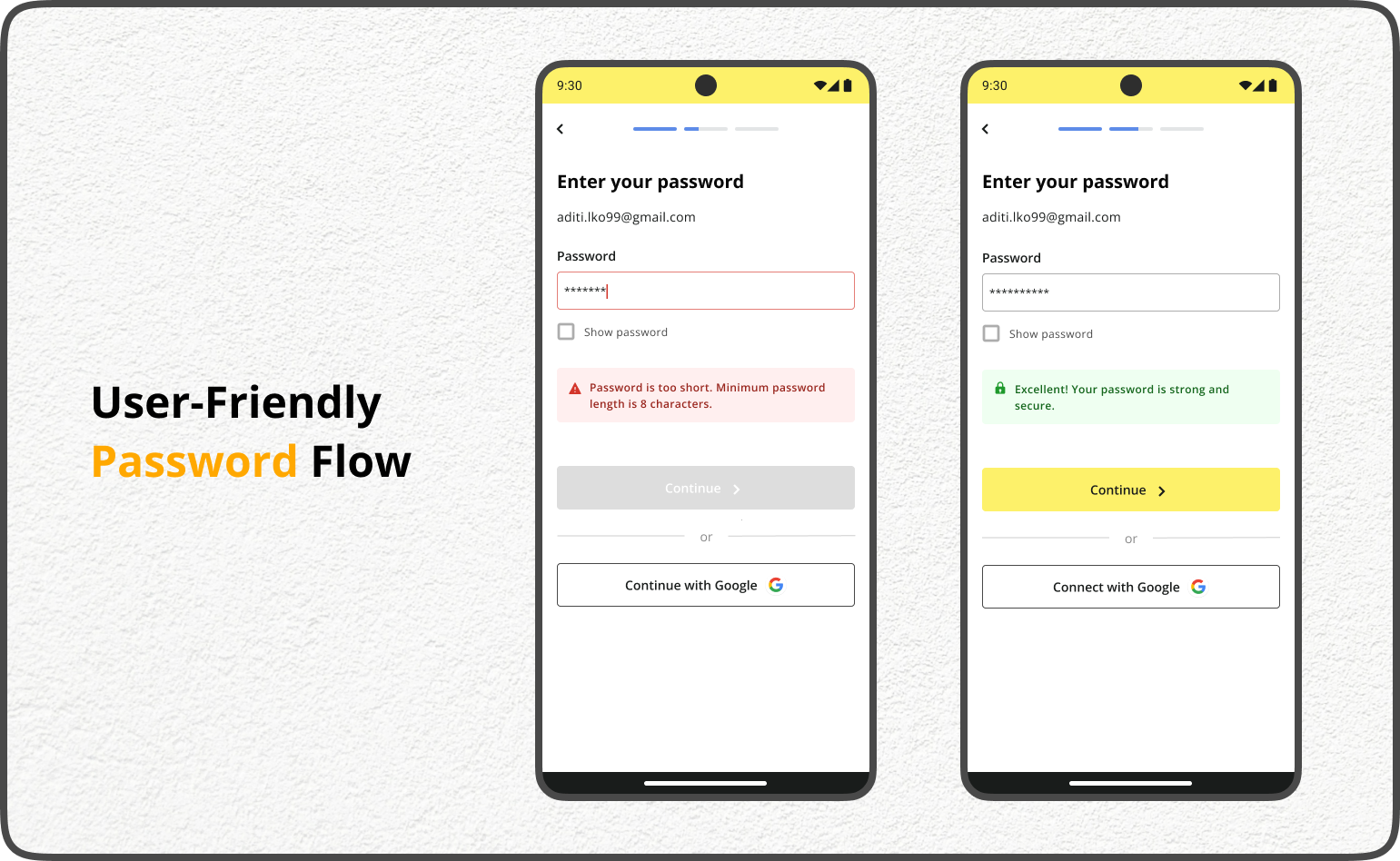 UI Challenge : Day 10 (User-Friendly Password Flow) dailyui designchallenge errorhandling feedback formdesign login password positivereinforcement securelogin uiux userexperience userfriendly