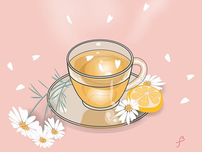 Herbal Tea aromatic delight calming calming tea chamomile chamomile tea cup on saucer glass cup graphic design healthy lifestyle herbal tea hot beverage hot tea natural picture on the box pink background steam steaming mug tea tea with lemon versatility