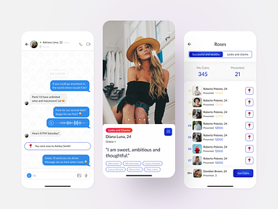 Dating app design | Chat & profile app chat concept dating design designinspiration inspiration match message mobile profile ui ux