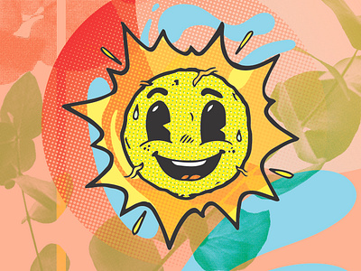 "Sunshine on a cloudy day" drawing earth day illustration jpeg logo sticker summer sun