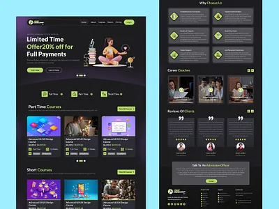 Education LMS Landing Page Design. education freelancing graphic design lms ui uiux web design website website design