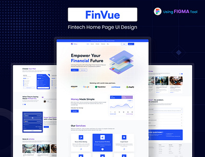 Fintech Website Home Page UI Design figma home page design landing page design product design uiux user experience user interface user interface design web design