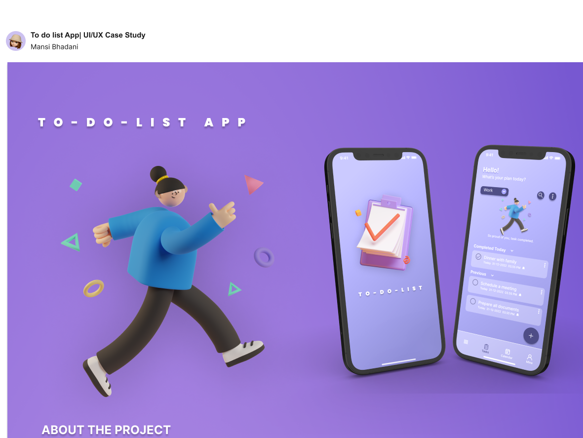 To Do List App( Case Study) by Mansi Bhadani on Dribbble